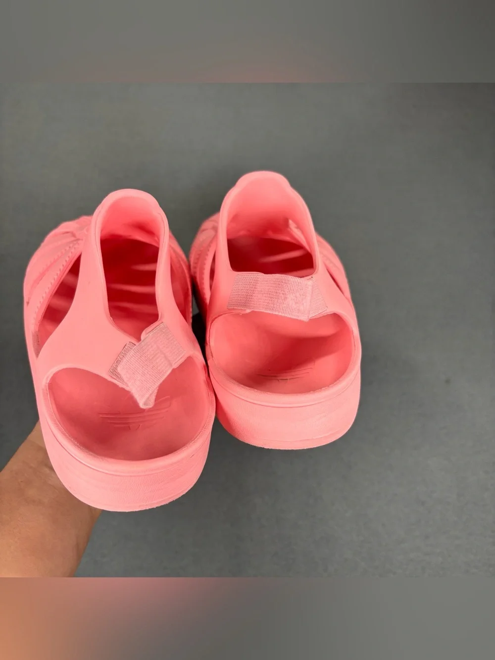 Adidas Kids' Superstar Sandals in the Semi Pink Spark colorway Size 2Y